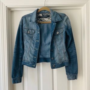 Medium Wash Distressed Denim Jean Jacket